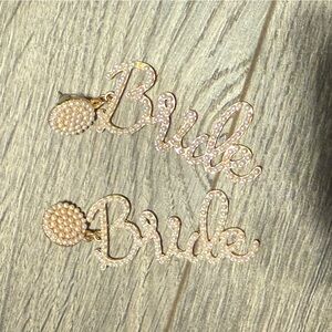 Gold bride earrings